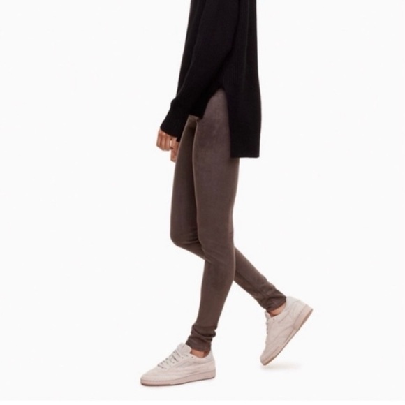 Wilfred Pants - Wilfred XS Daria suede leggings in taupe brown